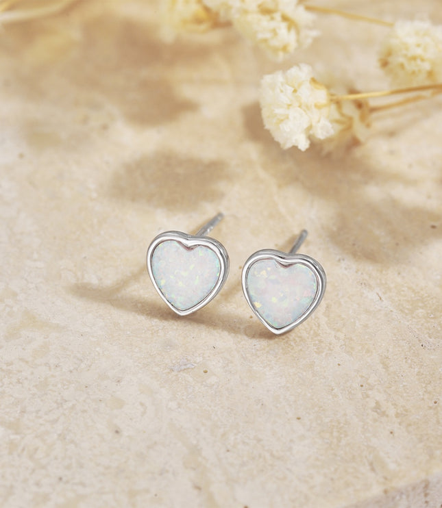 Xclusive Jewelry Earrings Stud Earring Silver Moonstone Heart Stud Earrings 3