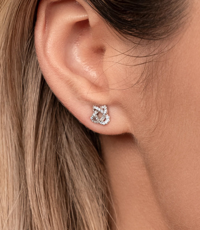 Xclusive Jewelry Earrings Stud Earring Silver Alhambra Stud Earrings close 2