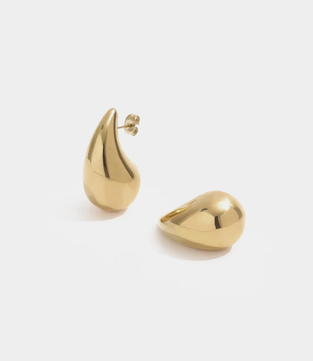 Stainless Steel Teardrop earrings gold plated