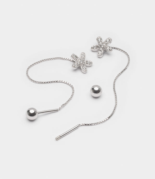 Xclusive Jewelry Earrings Riviere Earring Pave Flower Riviere Silve Earrings 2