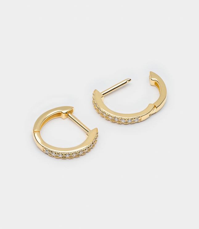 Xclusive Jewelry Earrings Huggie Hoop Earring Pave Gold Huggie Hoop Earrings 2