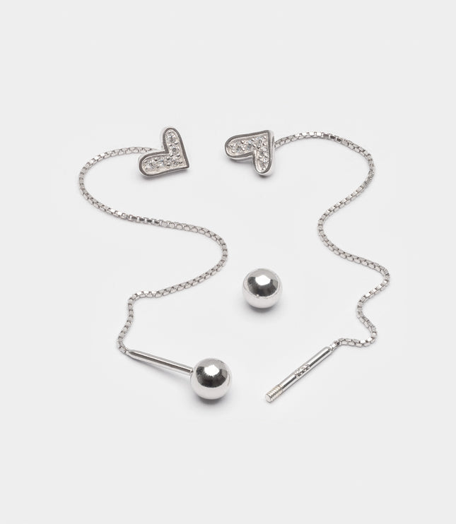 Xclusive Jewelry Earrings Riviere Earring Pave Heart Riviere Silve Earrings 1