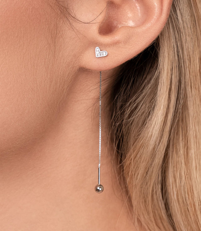 Xclusive Jewelry Earrings Riviere Earring Pave Heart Riviere Silve Earrings close 1