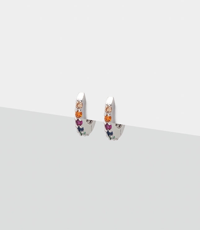 Xclusive Jewelry Earrings Huggie Hoop Earring Rainbow Pave Mini Huggie Hoop Earrings 1