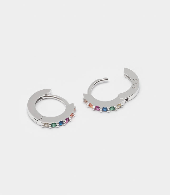 Xclusive Jewelry Earrings Huggie Hoop Earring Rainbow Pave Mini Huggie Hoop Earrings 2
