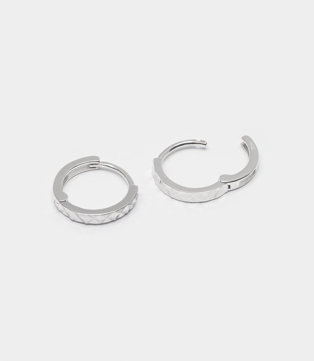 Xclusive Jewelry Earrings Huggie Hoop Earring Silver Diamond Cut Huggie Hoop Earrings 2