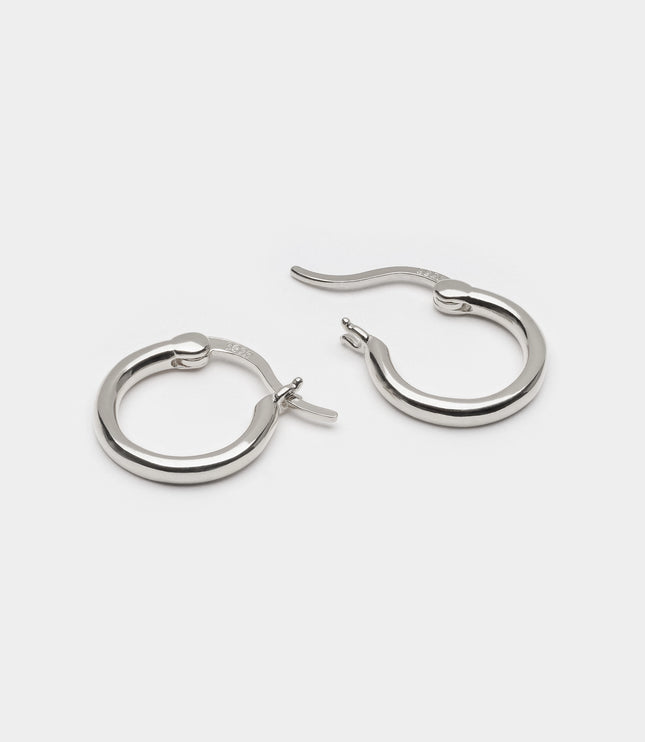 Xclusive Jewelry Earrings Huggie Hoop Earring Pave Silver Medium Huggie Hoop Earrings 2