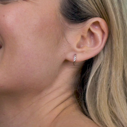 Xclusive Jewelry Earrings Huggie Hoop Earring Silver Diamond Cut Huggie Hoop Earrings