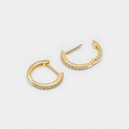Xclusive Jewelry Earrings Huggie Hoop Earring Pave Gold Huggie Hoop Earrings 2