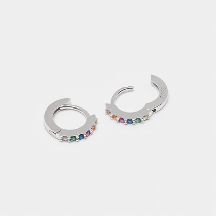 Xclusive Jewelry Earrings Huggie Hoop Earring Rainbow Pave Mini Huggie Hoop Earrings 2